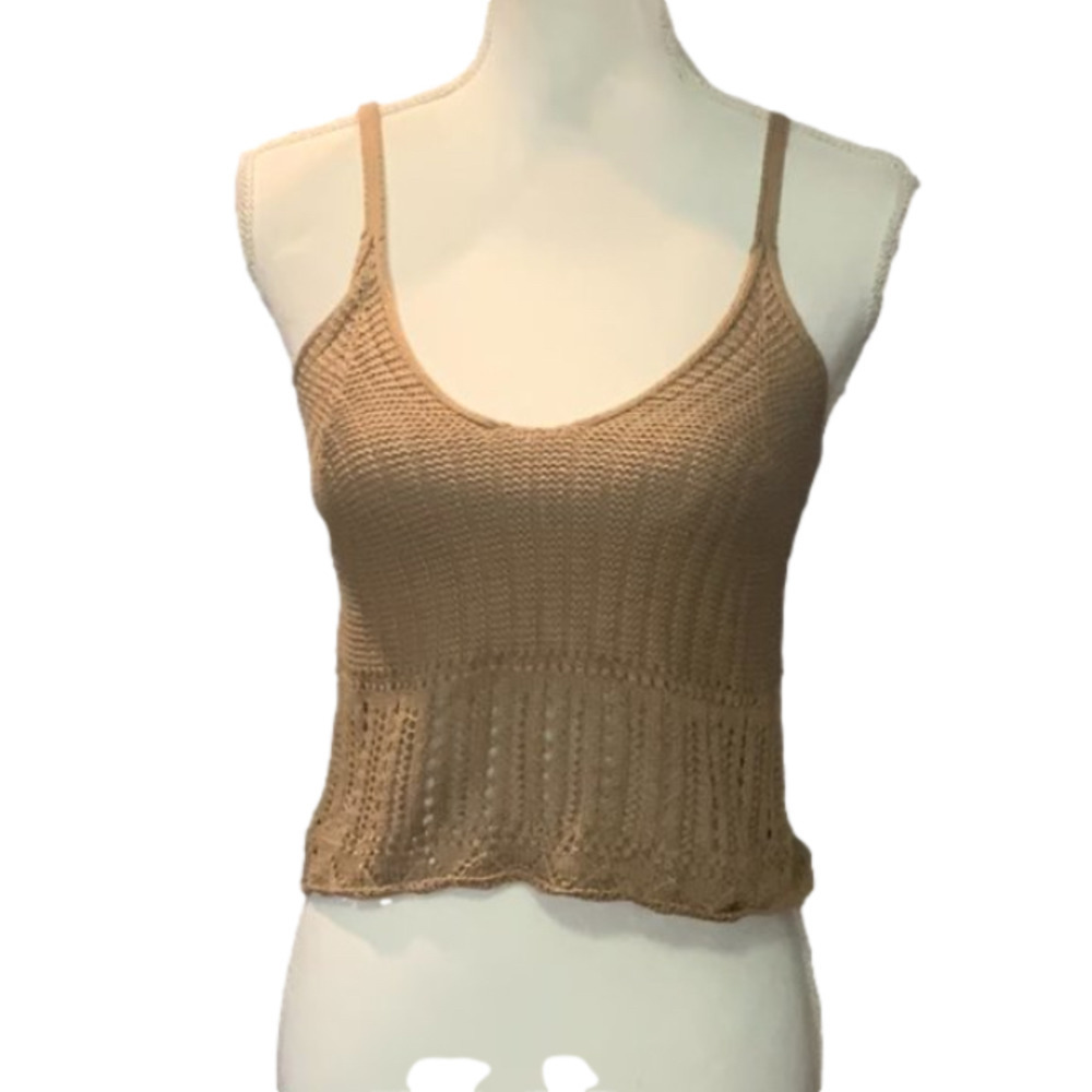 🔥🔥SALE🔥🔥STREETWEAR SOCIETY Brown Cropped Knit Tank Top NWT